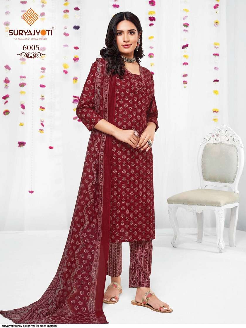 Suryajyoti Trendy Cotton Vol-60 – Dress Material -Wholesale Catalog