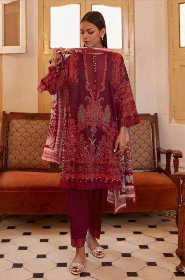 Taj 485 And 487 Cotton Dupatta Hit Pakistani Suits Wholesale catalog