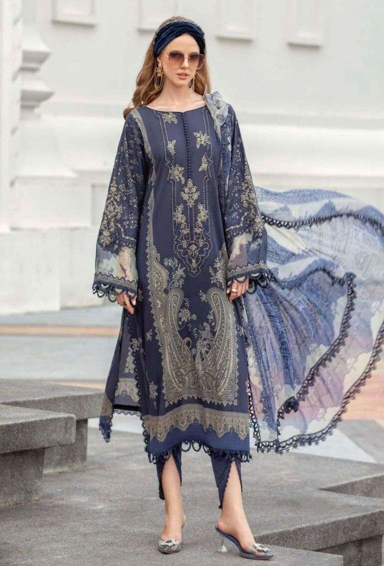 Taj 495 And 496 Cotton Dupatta Hits Pakistani Suits Wholesale catalog