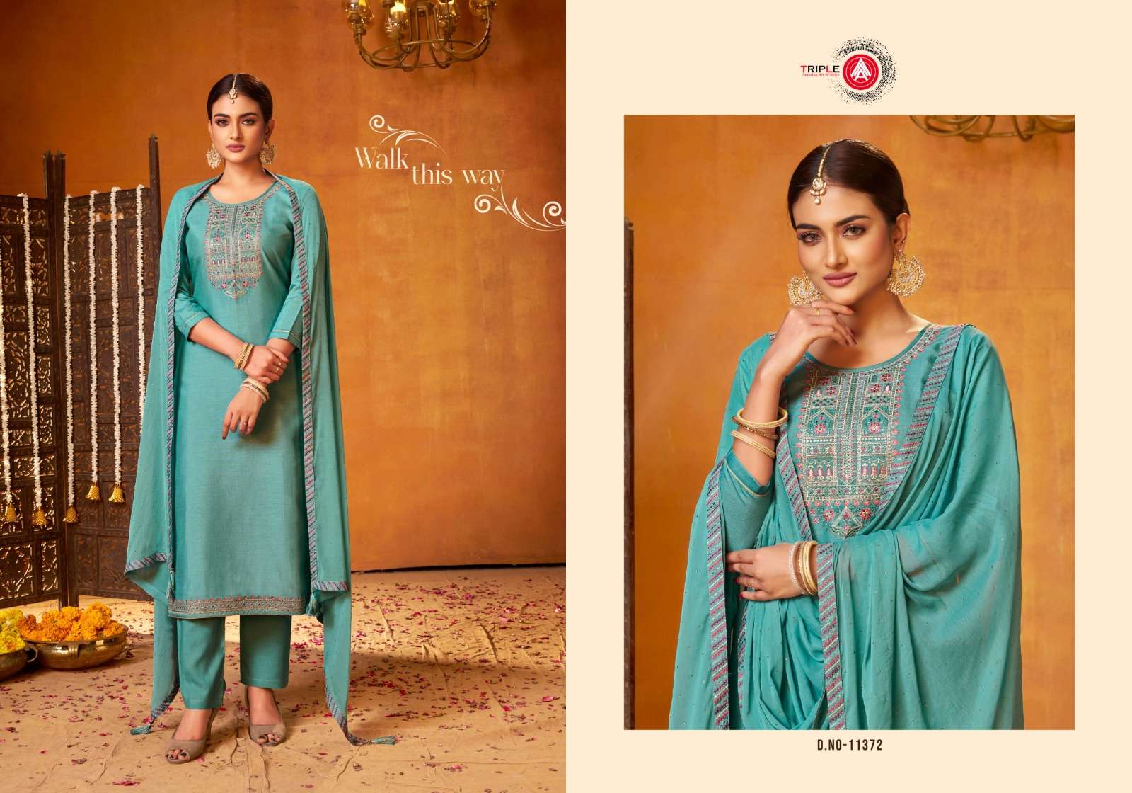 Triple Aaa Blizz Soft Silk Designer Dress Material Wholesale catalog