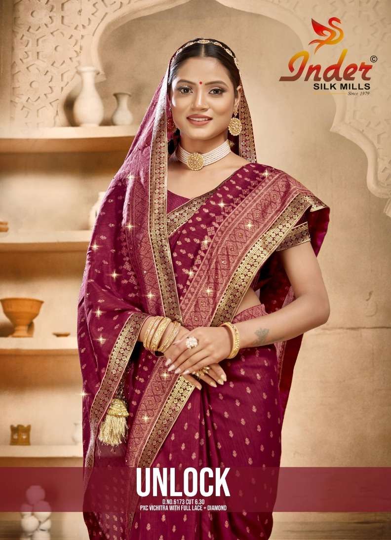UNLOCK 6173 INDER SILK MILLS Saree Wholesale catalog
