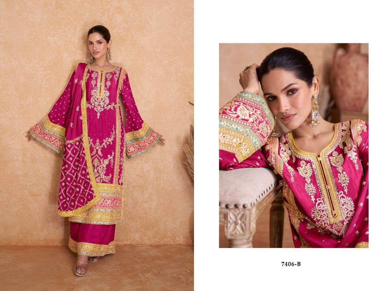 Vedika 7406 A To F Salwar Suits Wholesale catalog