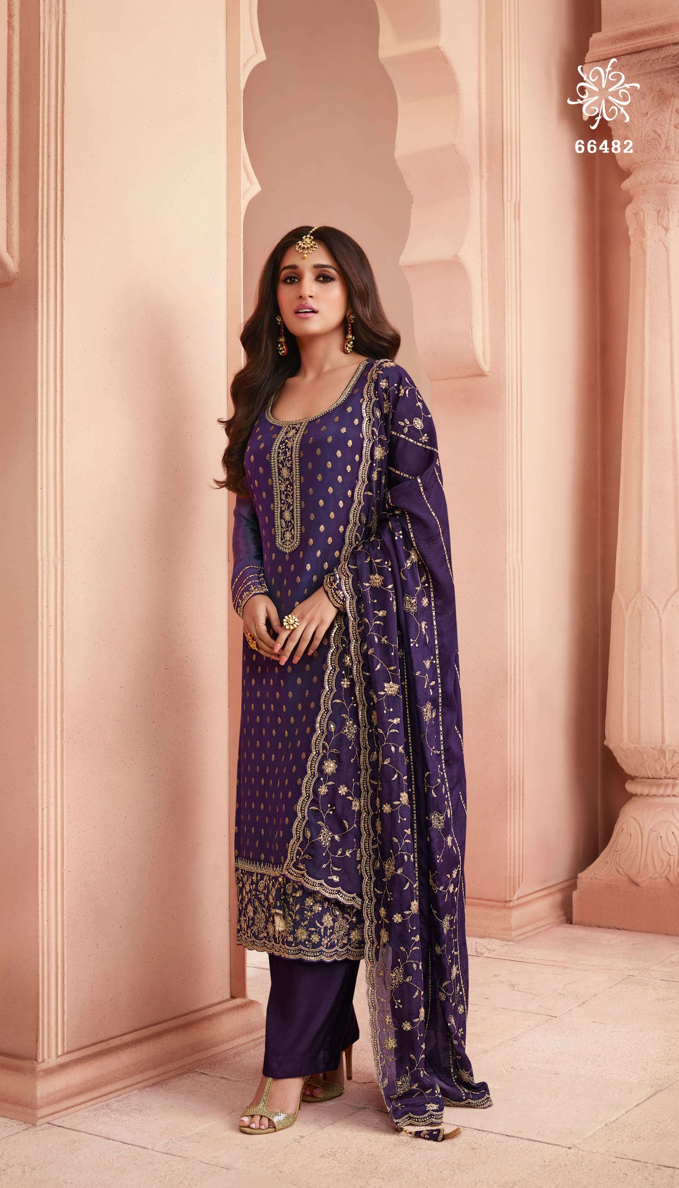 Vinay Kuleesh Swarnaa Hitlist Jacquard Embroidery Salwar Suits Wholesale catalog
