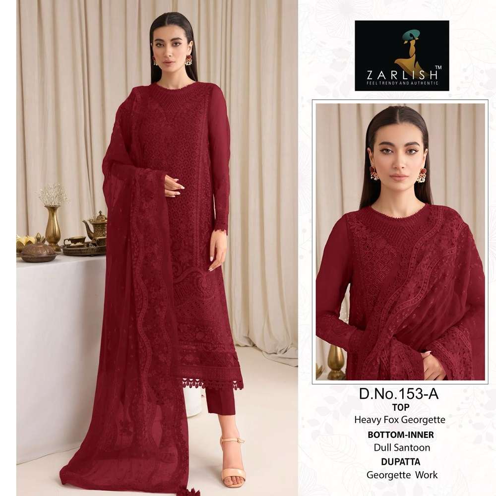 Zarlish Pakistani Work Suit D. No- 151 And 153 -Dress Material -Wholesale Catalog