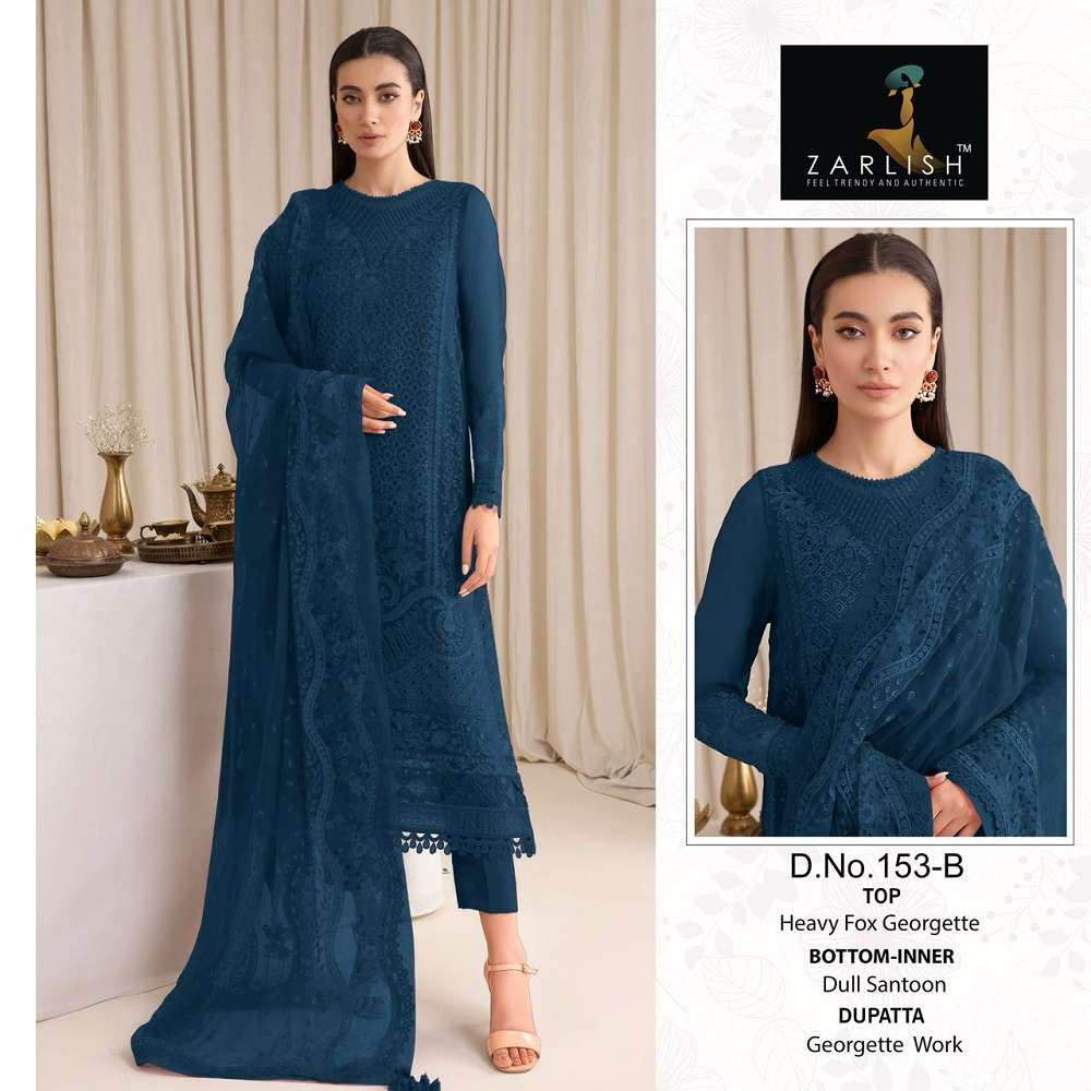 Zarlish Pakistani Work Suit D. No- 151 And 153 -Dress Material -Wholesale Catalog