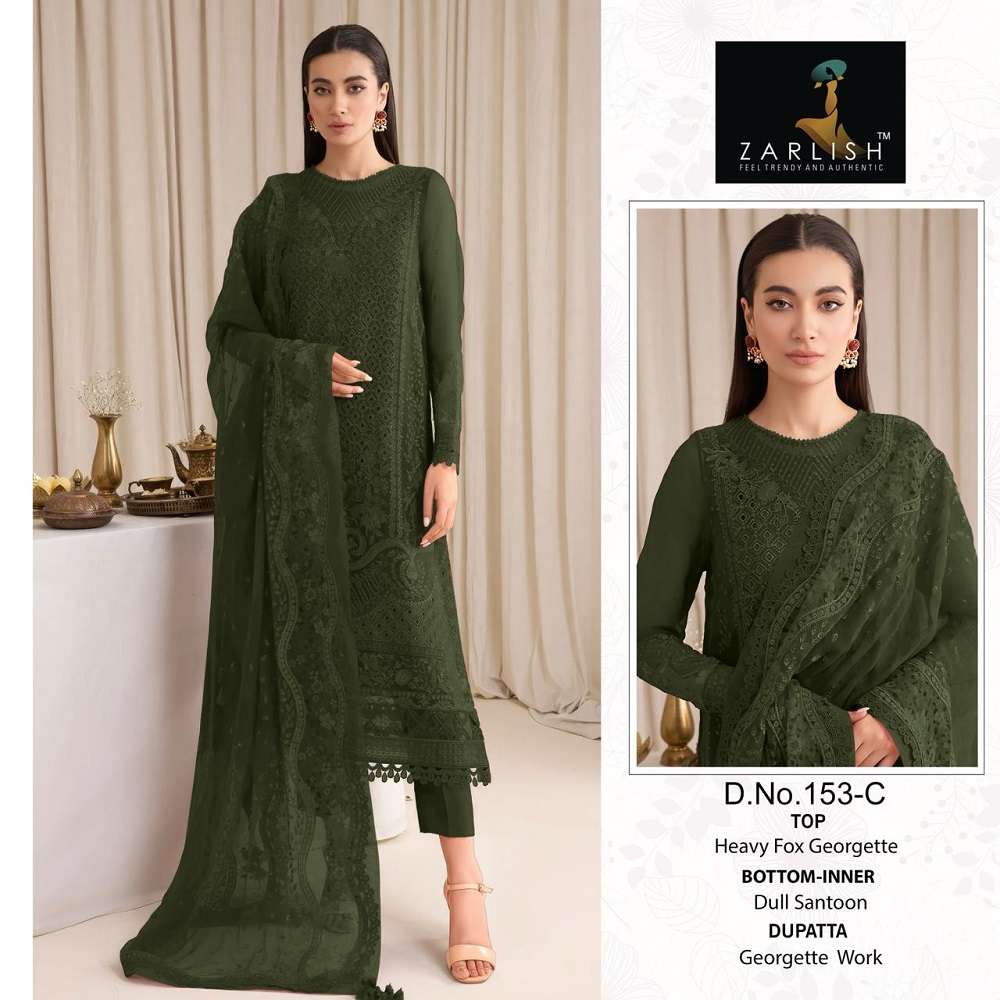Zarlish Pakistani Work Suit D. No- 151 And 153 -Dress Material -Wholesale Catalog