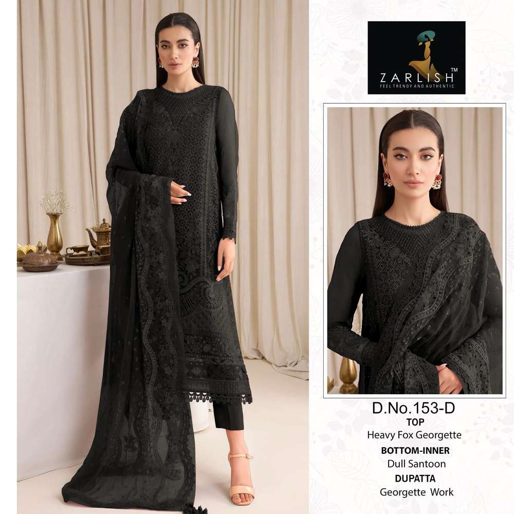 Zarlish Pakistani Work Suit D. No- 151 And 153 -Dress Material -Wholesale Catalog