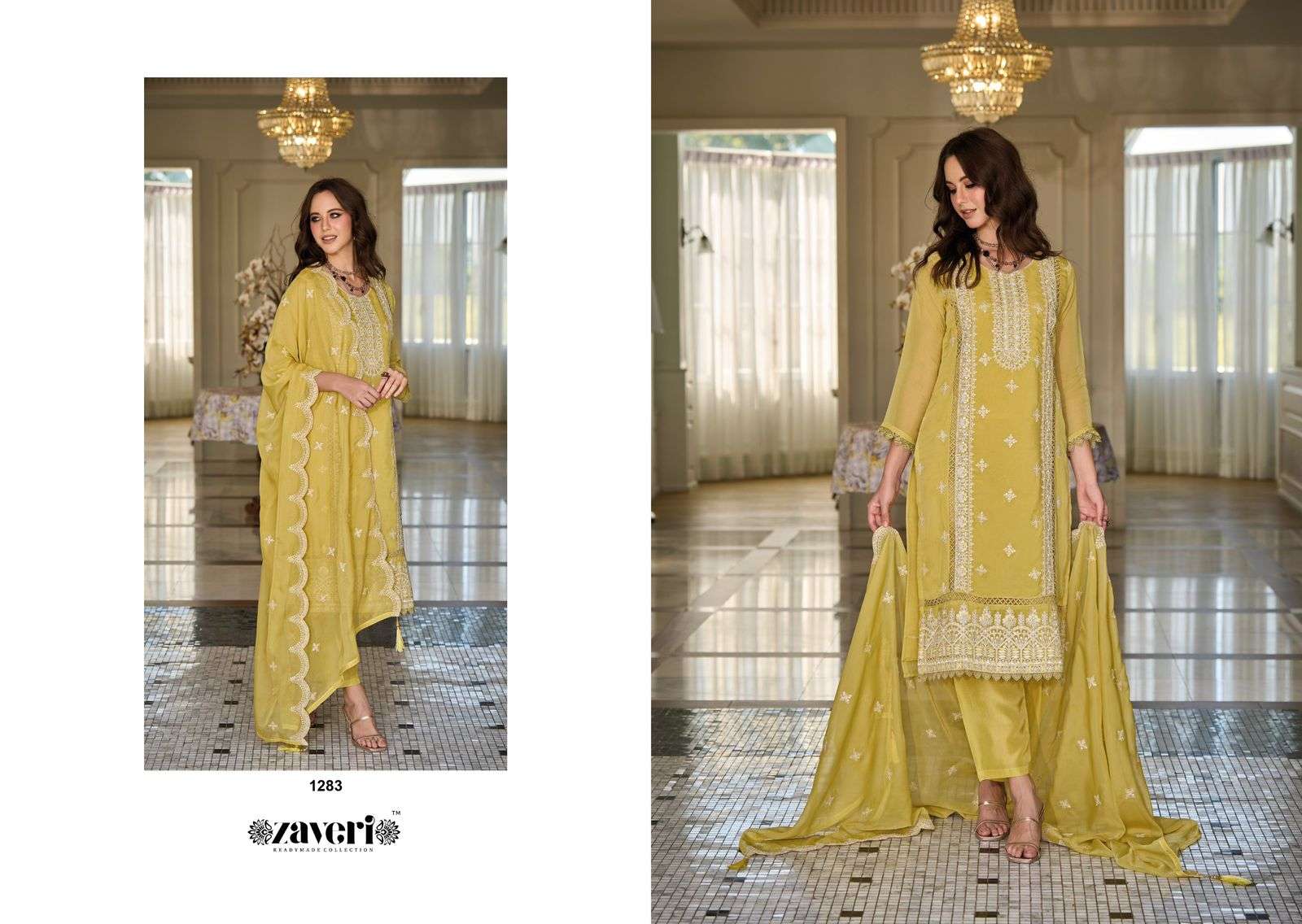 Zaveri Aahira Organza Salwar Kameez Wholesale catalog
