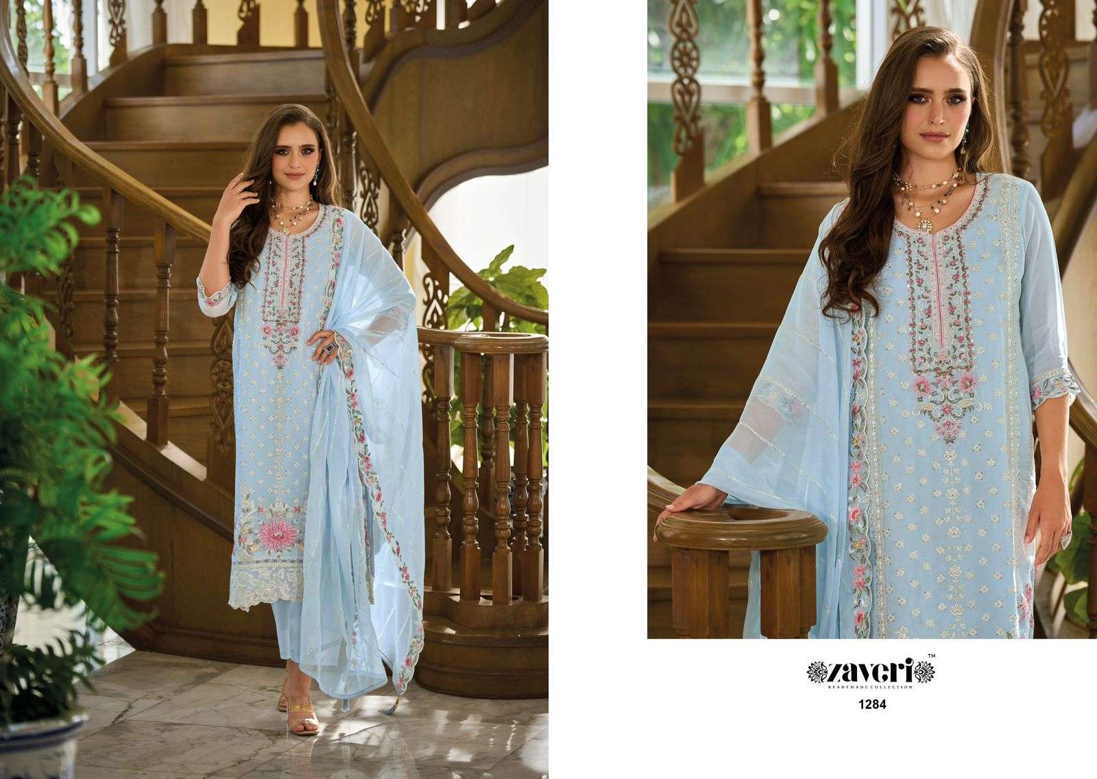 Zaveri Aahira Organza Salwar Kameez Wholesale catalog