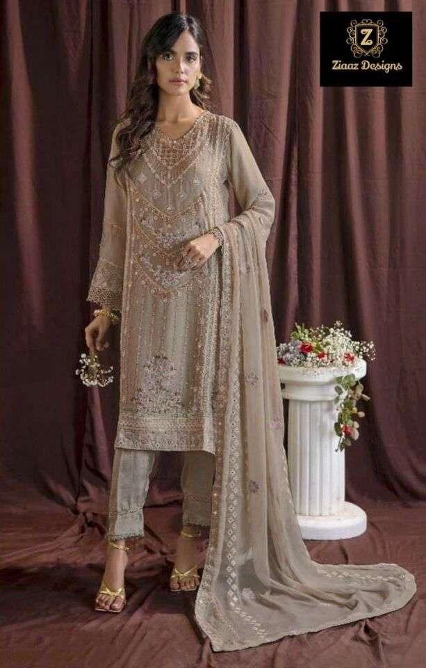 Ziaaz Designs 440 Georgette Pearl Embroidered Pakistani Suits Wholesale catalog