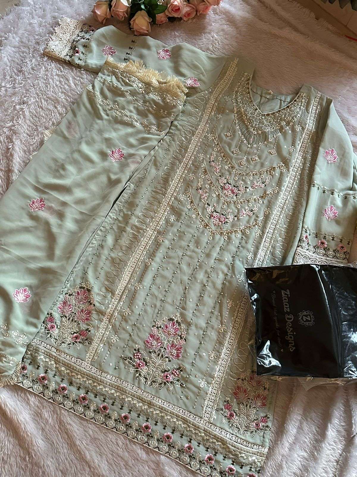 Ziaaz Designs 440 Georgette Pearl Embroidered Pakistani Suits Wholesale catalog