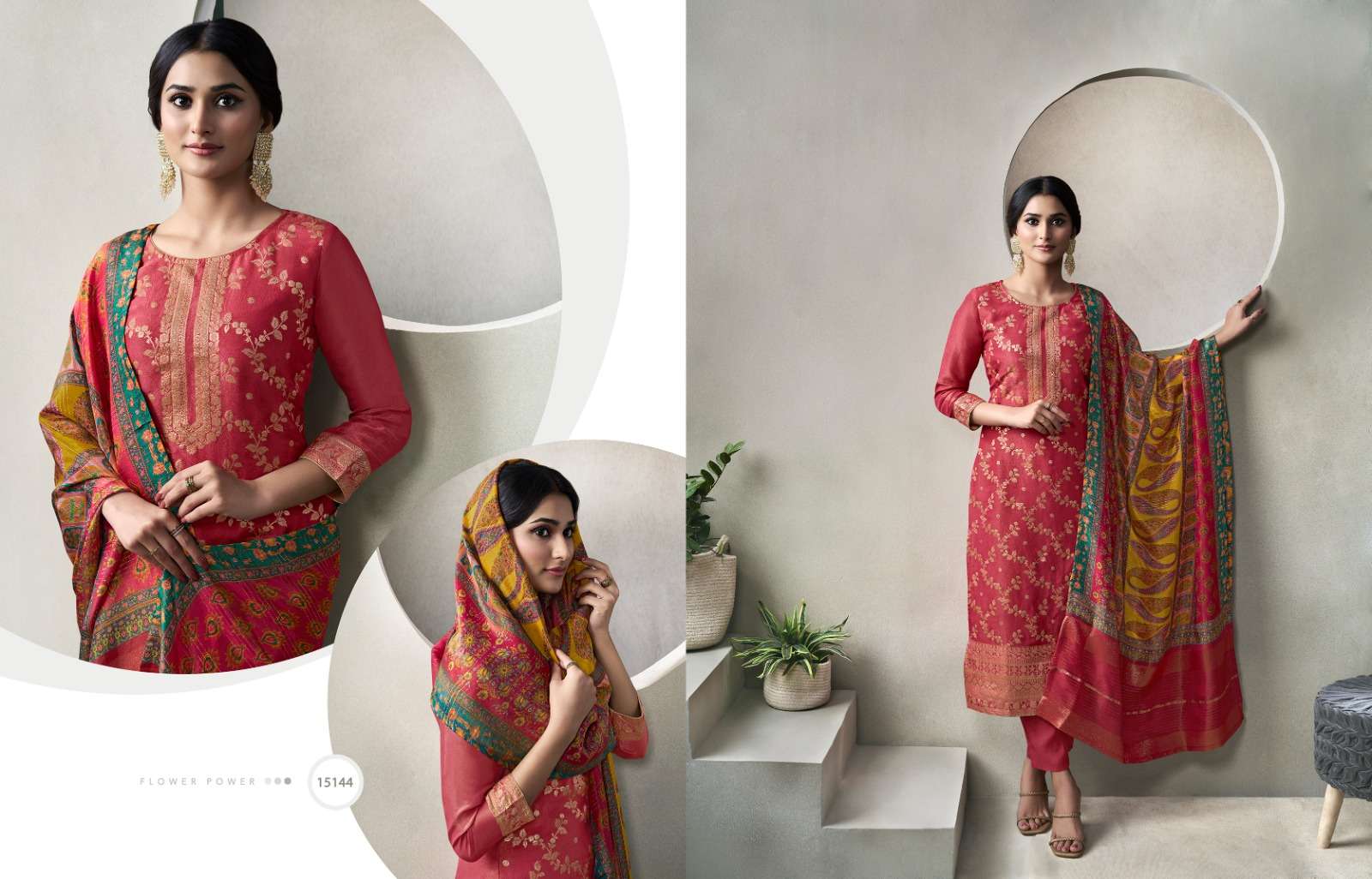 Zisa Glory Crystal Weaving Jacquard Salwar Kameez Wholesale catalog