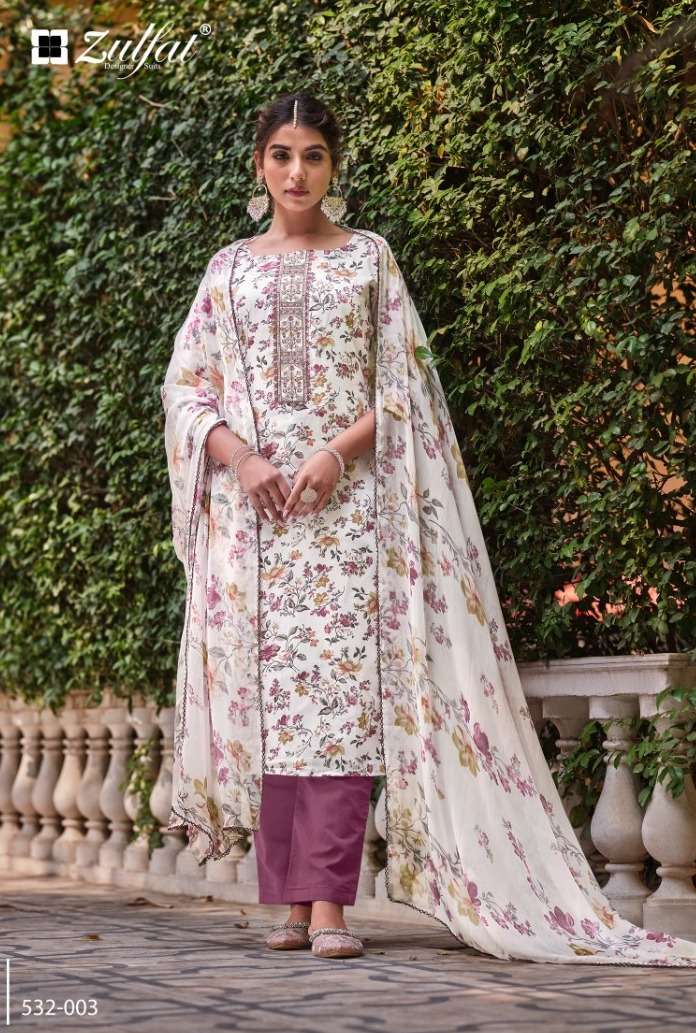 Zulfat Qainaat Jam Cotton Designer Dress Material Wholesale catalog