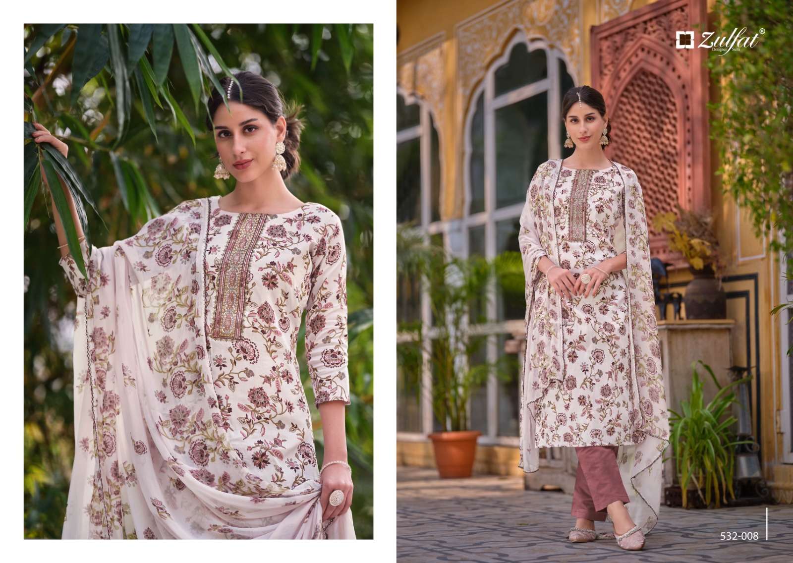 Zulfat Qainaat Jam Cotton Designer Dress Material Wholesale catalog