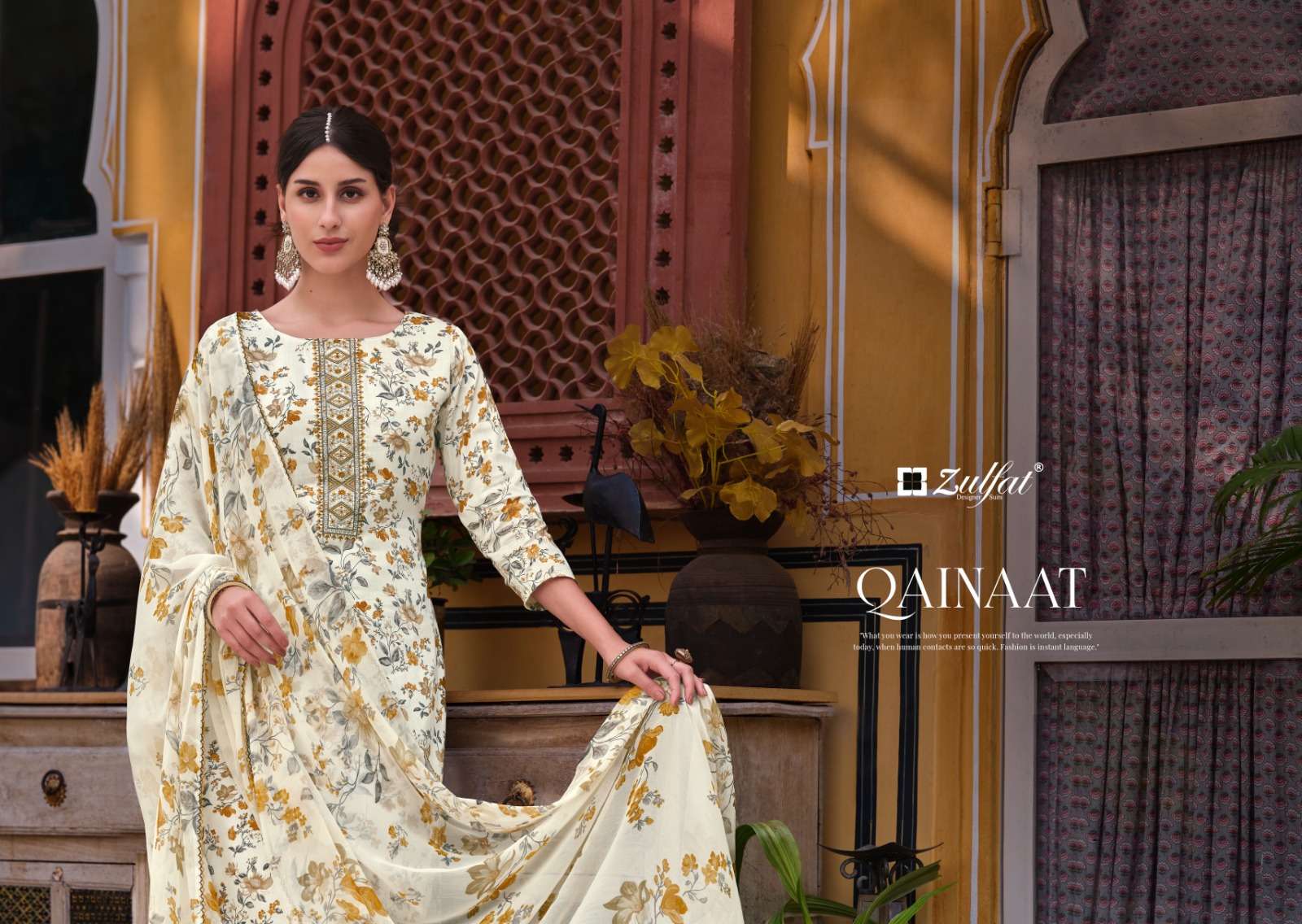 Zulfat Qainaat Jam Cotton Designer Dress Material Wholesale catalog