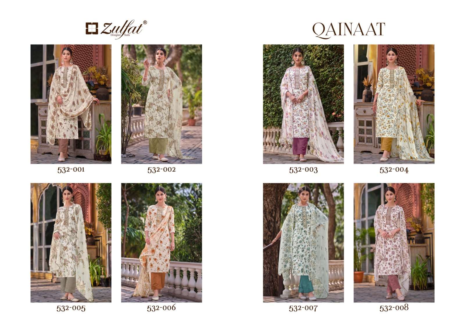 Zulfat Qainaat Jam Cotton Designer Dress Material Wholesale catalog