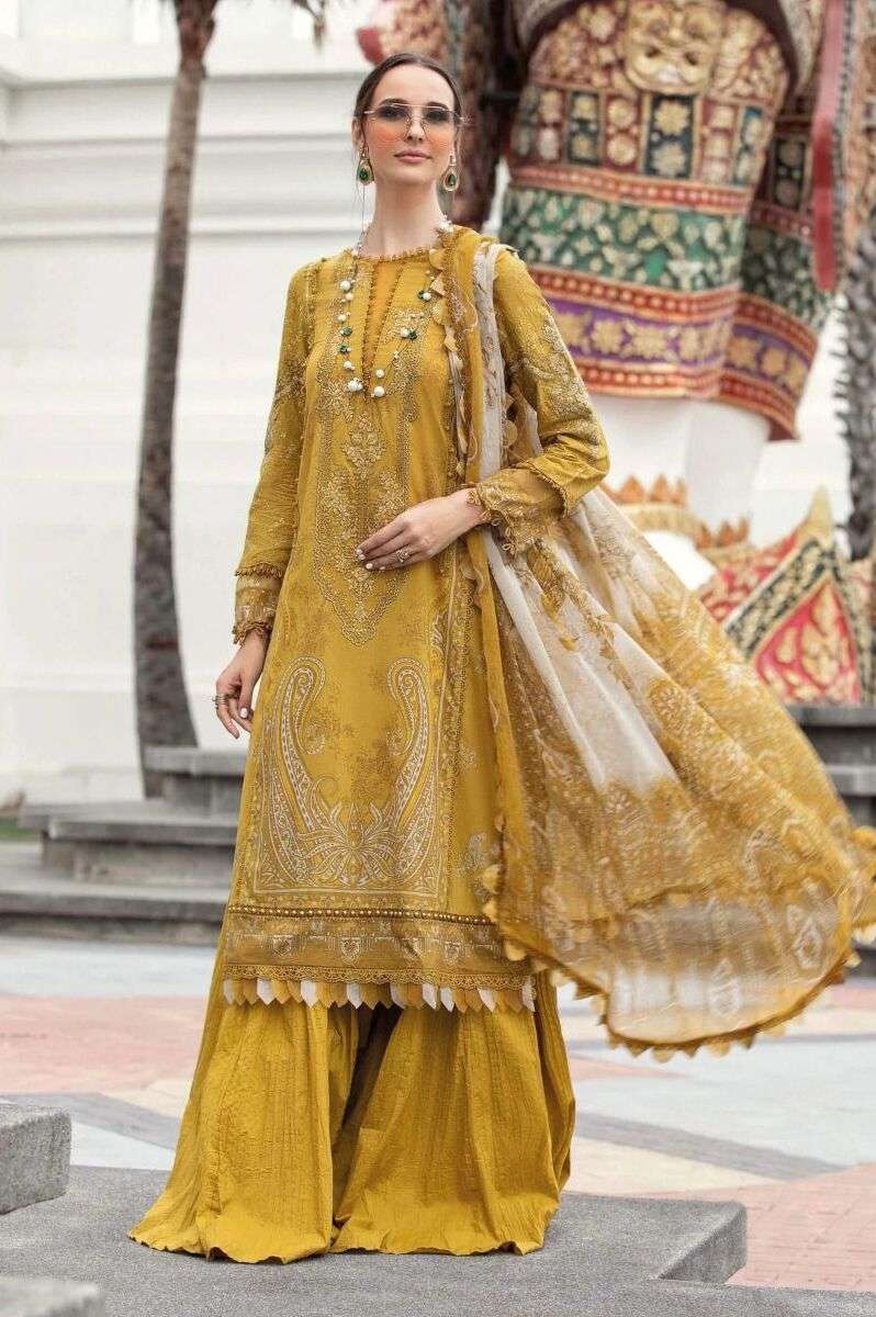 Aasha 1006 And 1007 Lawn Cotton Dupatta Pakistani Suit Wholesale catalog