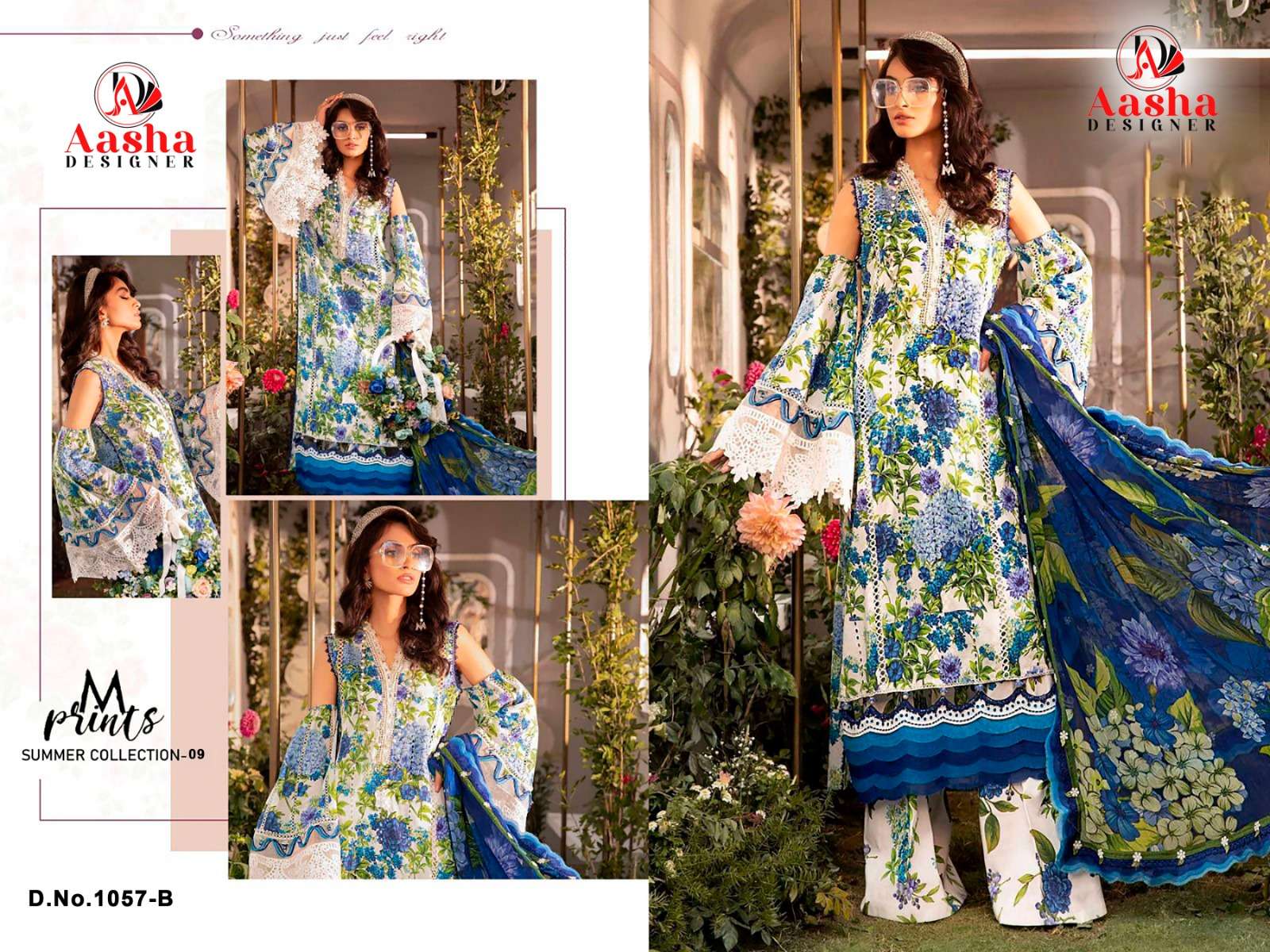 Aasha M Print Vol 9 Cotton Dupatta Pakistani Suit Wholesale catalog