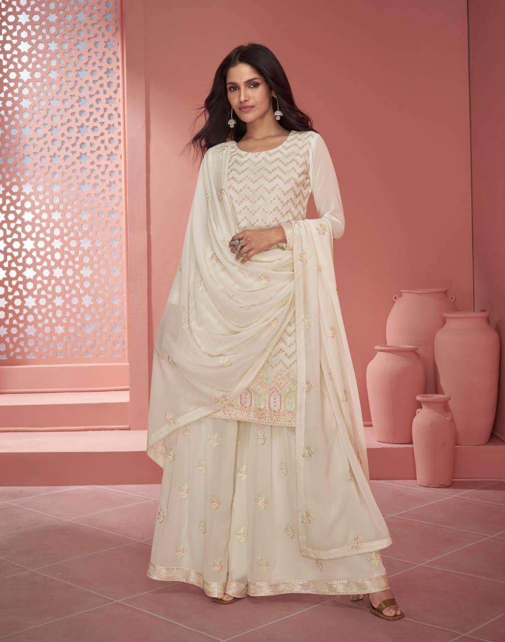 Aashirwad Rupali Real Georgette Salwar Kameez Wholesale catalog