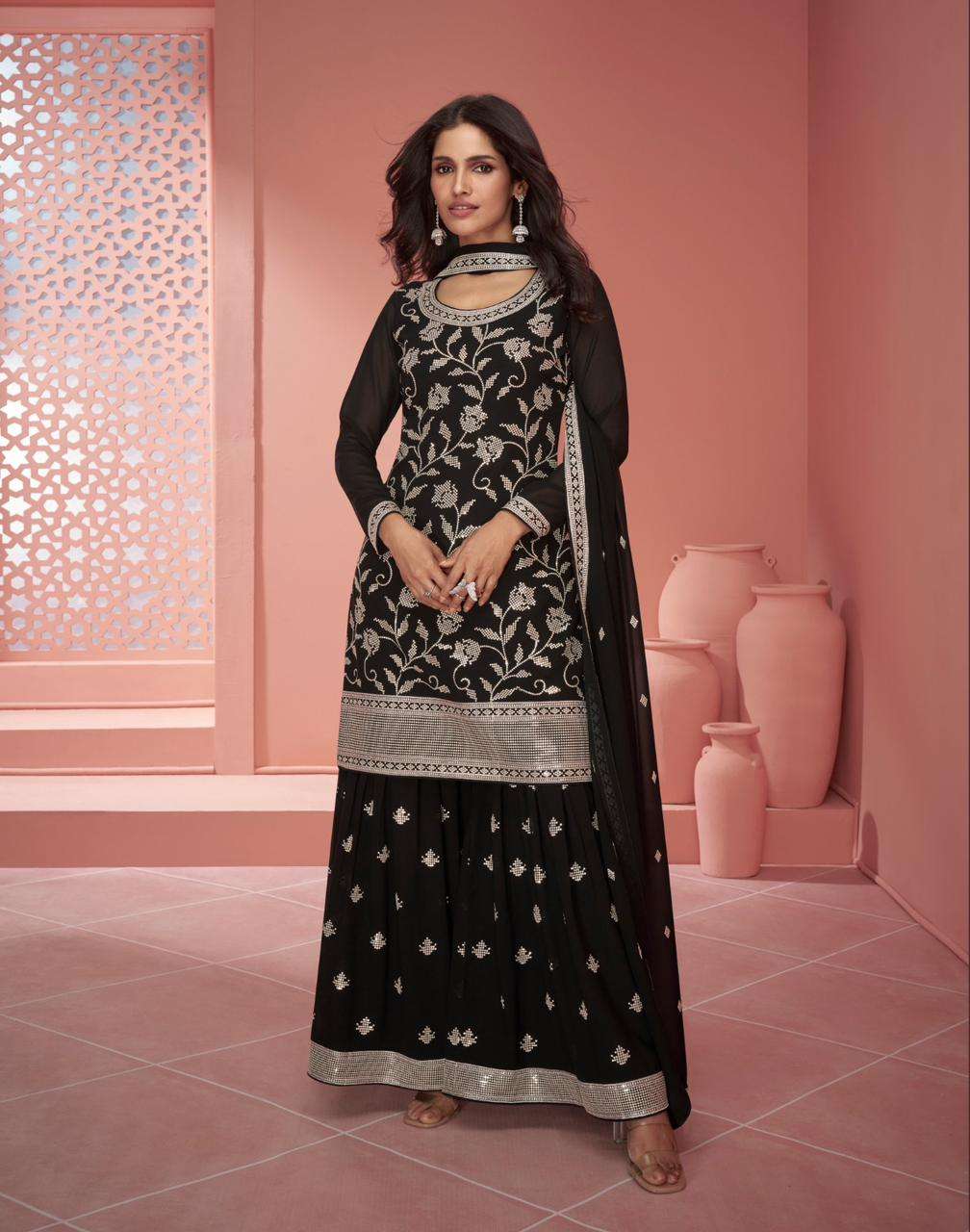 Aashirwad Rupali Real Georgette Salwar Kameez Wholesale catalog