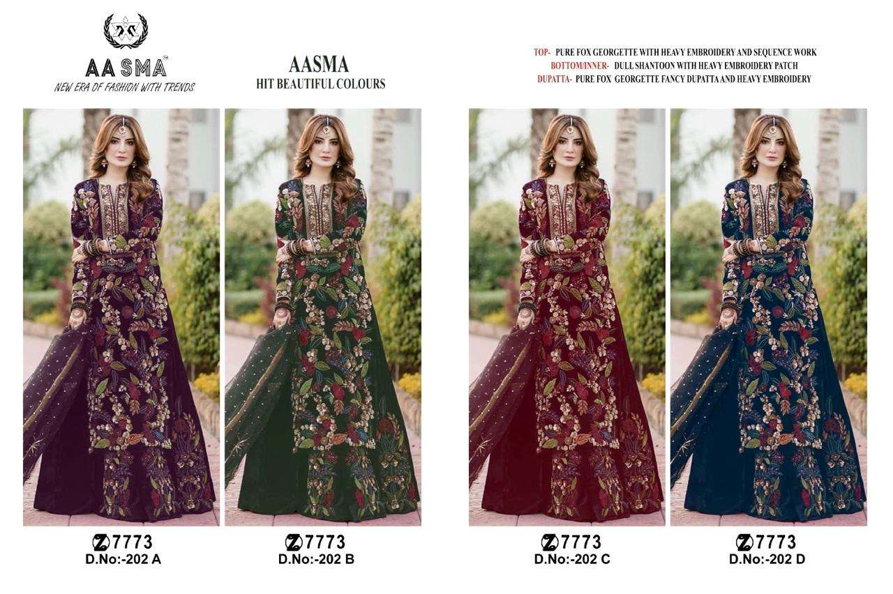 Aasma 202 A To D Hit Georgette Salwar Kameez Wholesale catalog