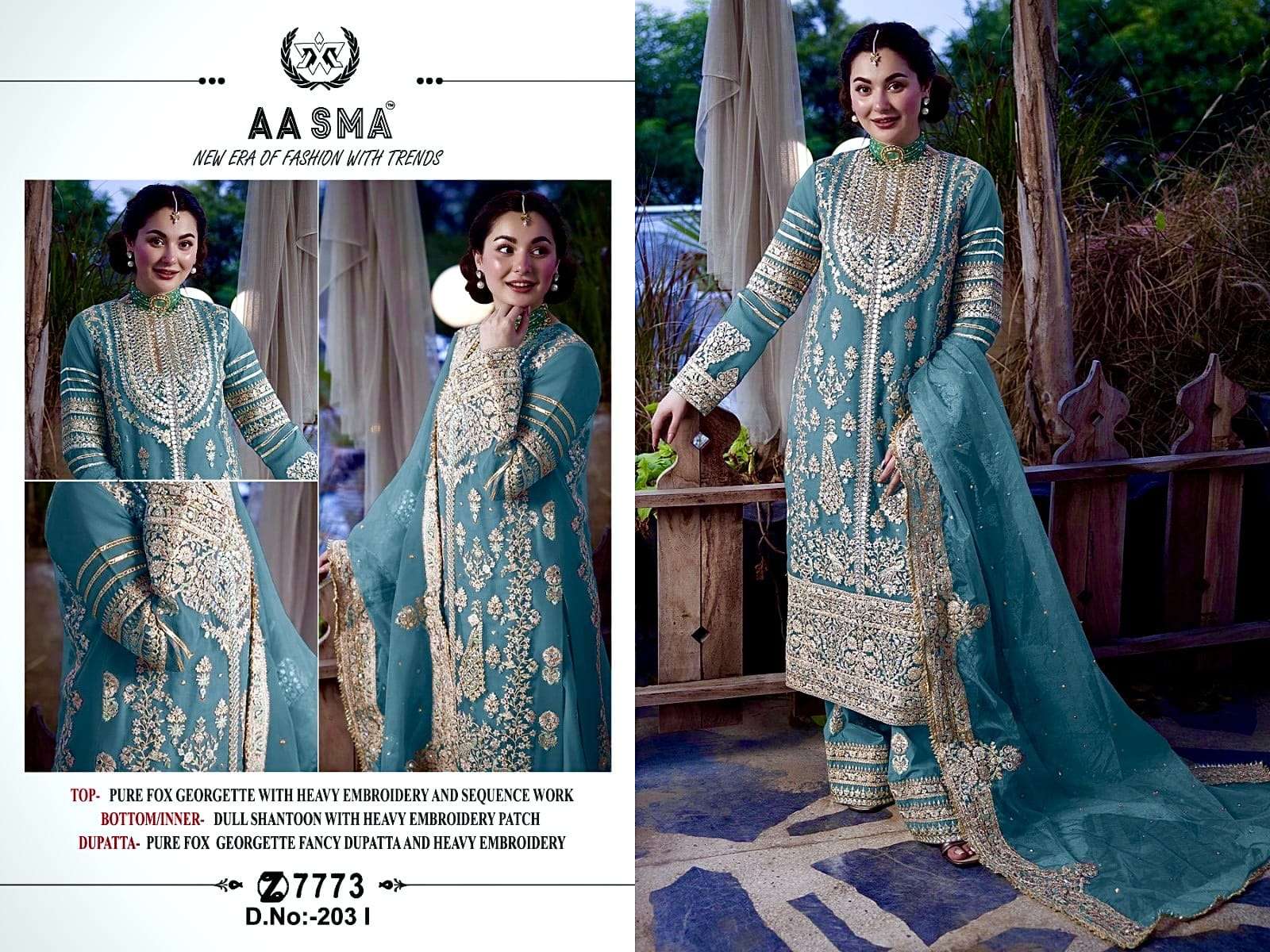 Aasma 203 I To L Georgette Salwar Suits Wholesale catalog