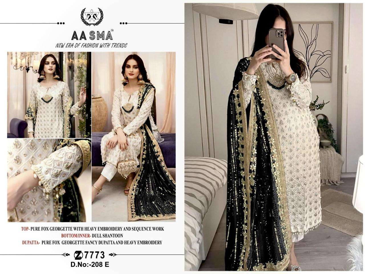 Aasma 208 A To E Hit Design Embroidery Salwar Kameez Wholesale catalog