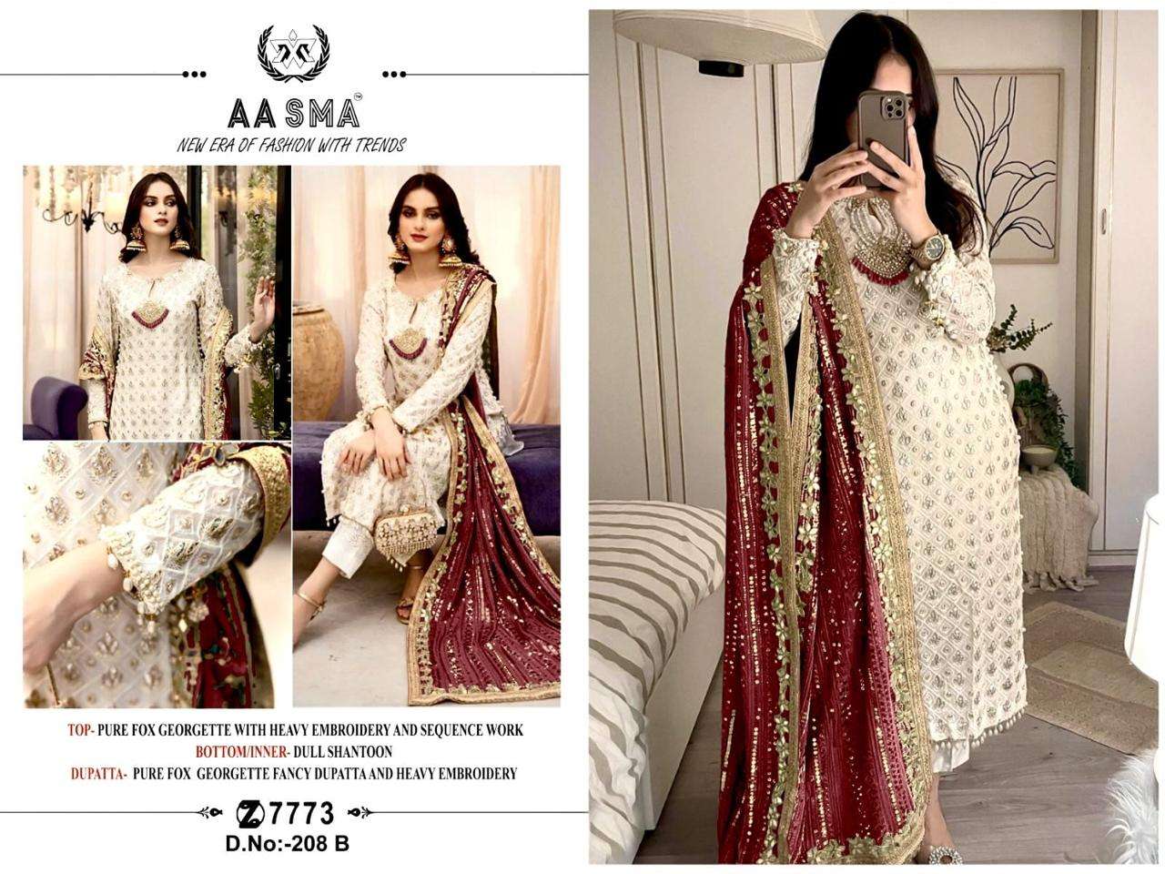 Aasma 208 A To E Hit Design Embroidery Salwar Kameez Wholesale catalog
