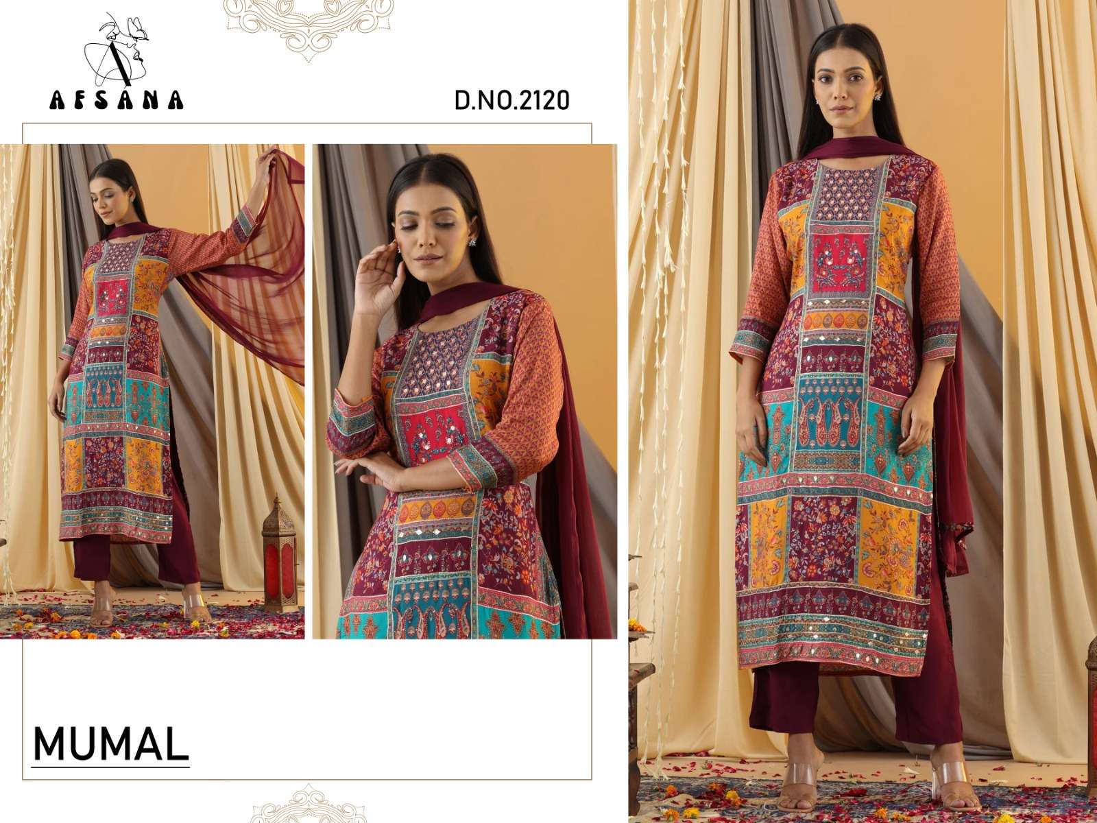 Afsana Mumal 2120 Digital Printed Salwar Kameez Wholesale catalog