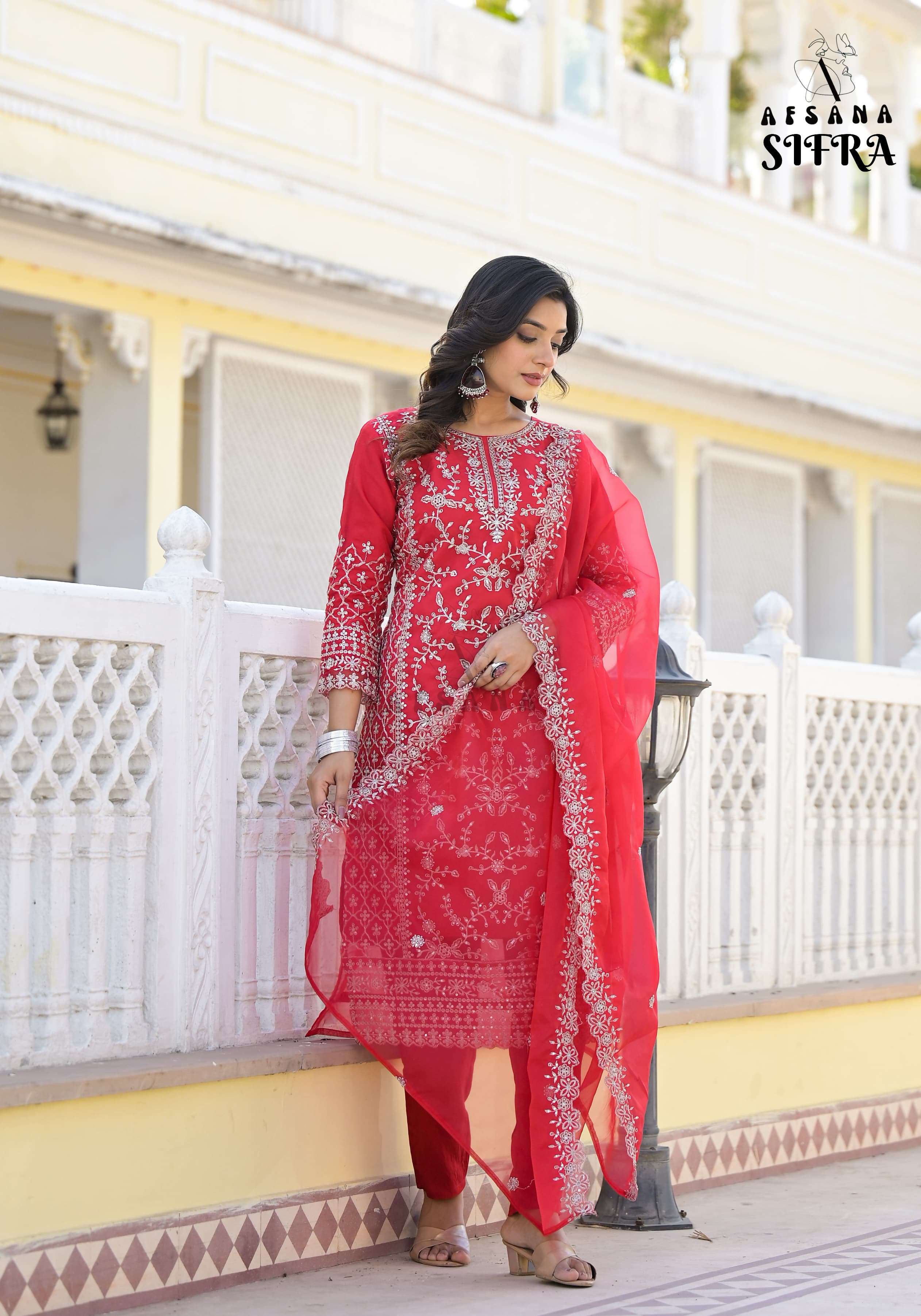 Afsana Sifra Organza Pakistani Suits Wholesale catalog