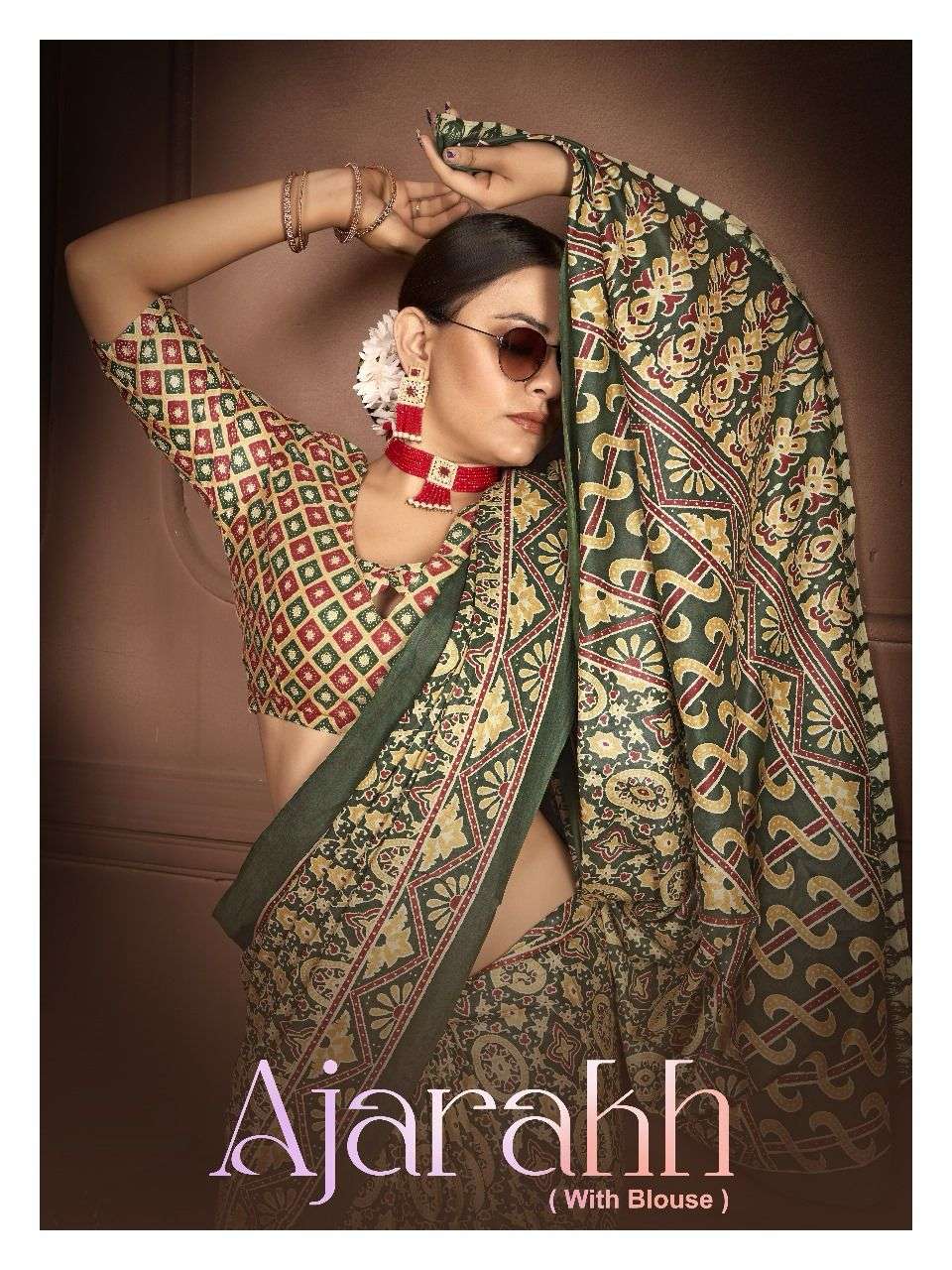 Ajarakh Block Print Cotton Sarees Wholesale Catalog