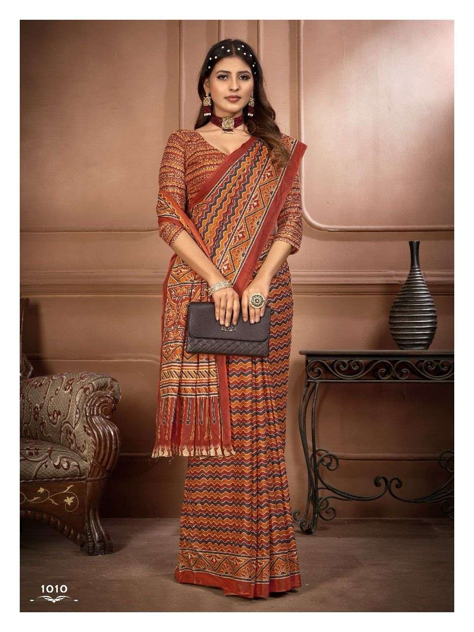Ajarakh Block Print Cotton Sarees Wholesale Catalog