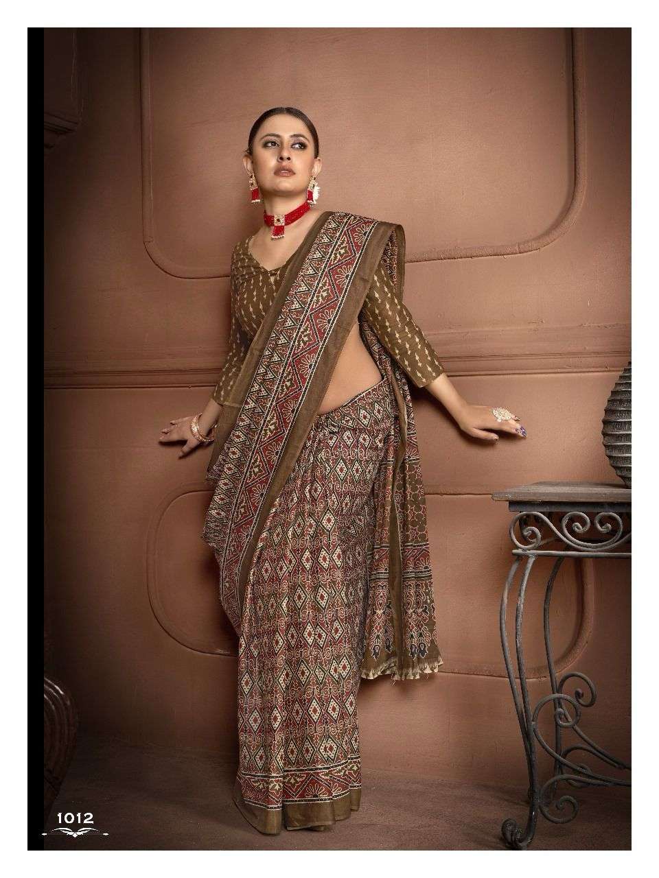 Ajarakh Block Print Cotton Sarees Wholesale Catalog