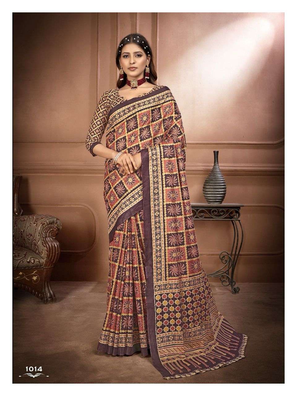 Ajarakh Block Print Cotton Sarees Wholesale Catalog
