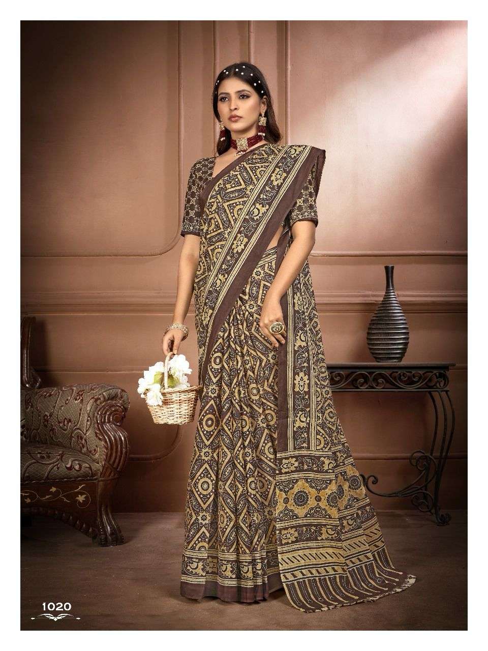 Ajarakh Block Print Cotton Sarees Wholesale Catalog