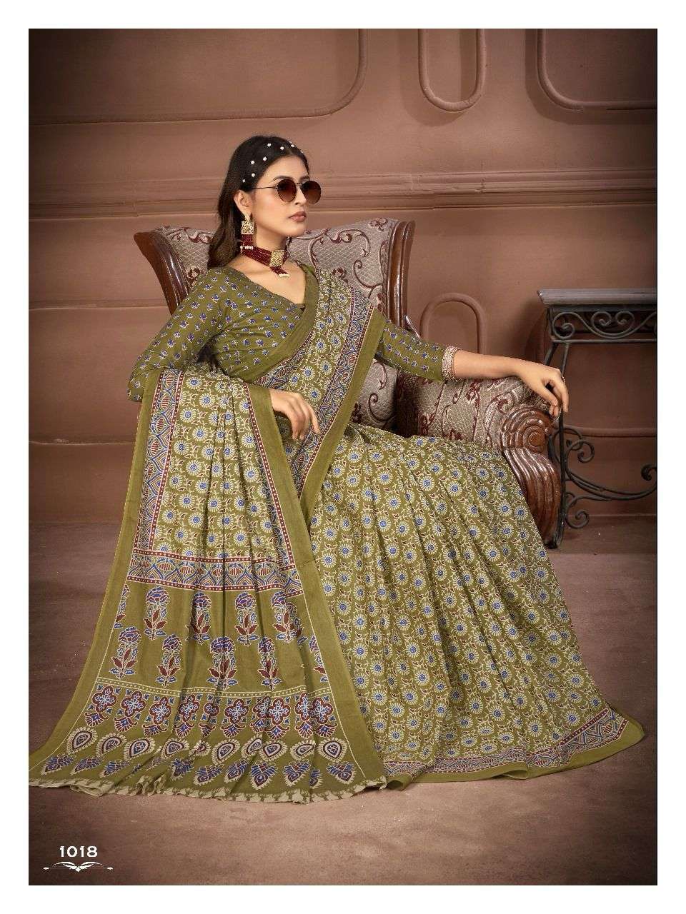 Ajarakh Block Print Cotton Sarees Wholesale Catalog