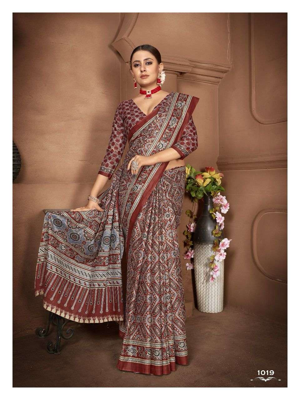 Ajarakh Block Print Cotton Sarees Wholesale Catalog