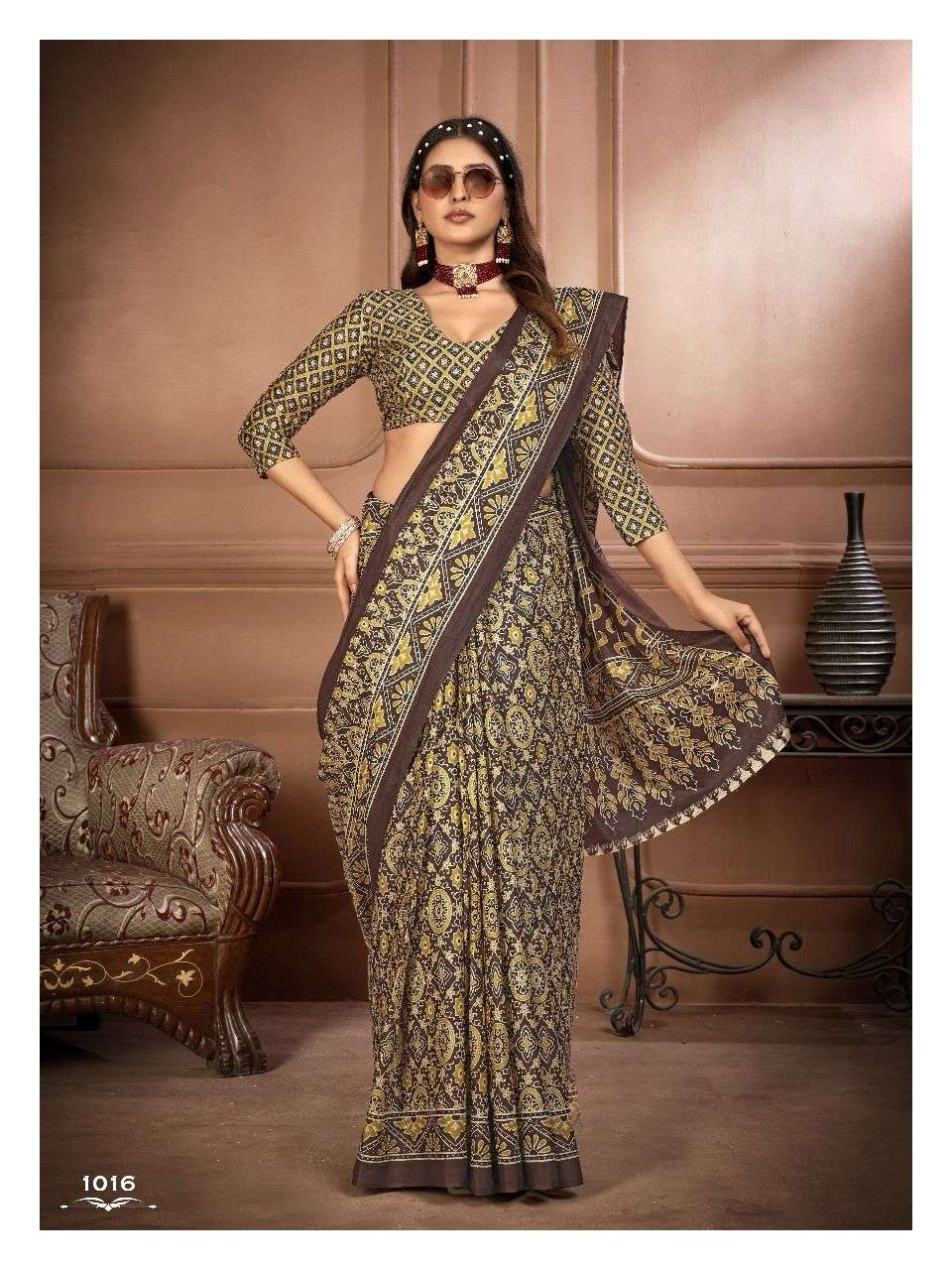 Ajarakh Block Print Cotton Sarees Wholesale Catalog