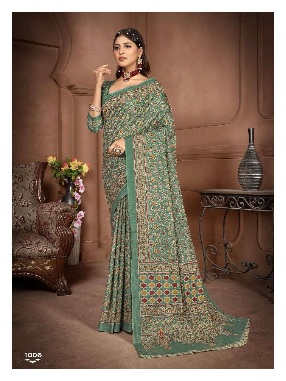 Ajarakh Block Print Cotton Sarees Wholesale Catalog
