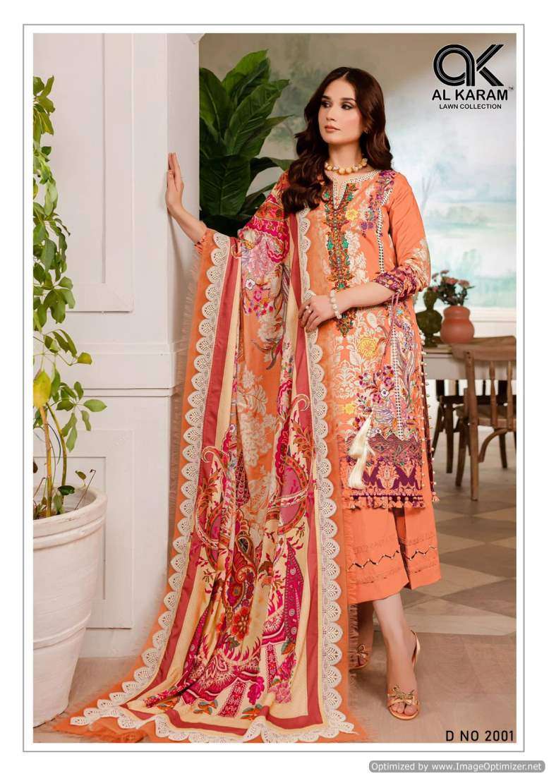 Al Karam Florence Vol 2 Cambric Cotton Dress Material Wholesale catalog