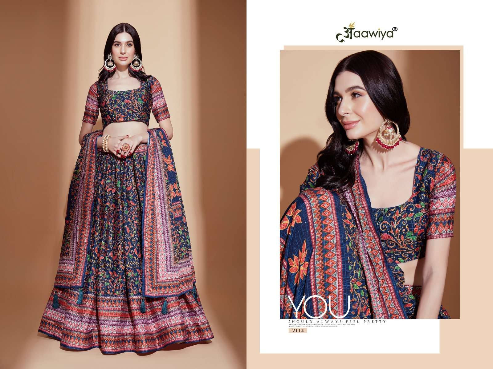 ALEENA VOL – 1 BLUE CHINON Lehenga choli Wholesale catalog