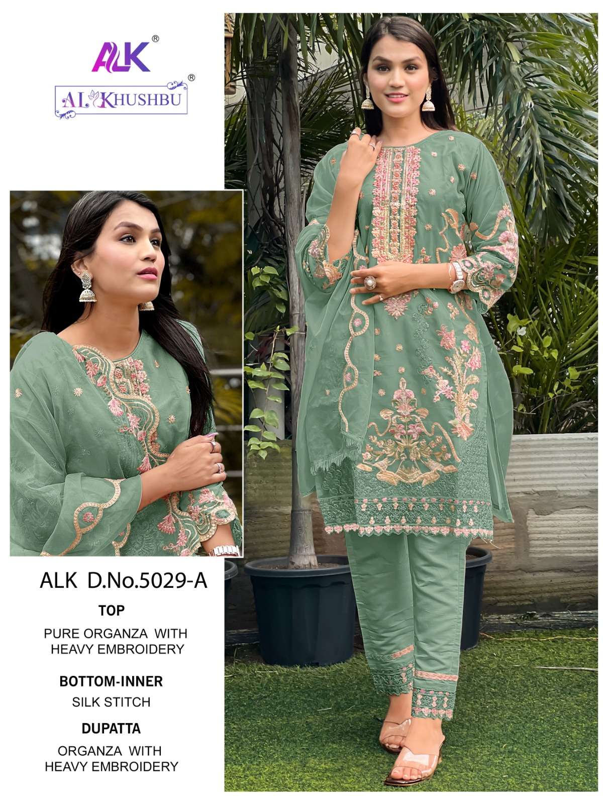Alk Khushbu 5029 A And B Organza Salwar Kameez Wholesale catalog