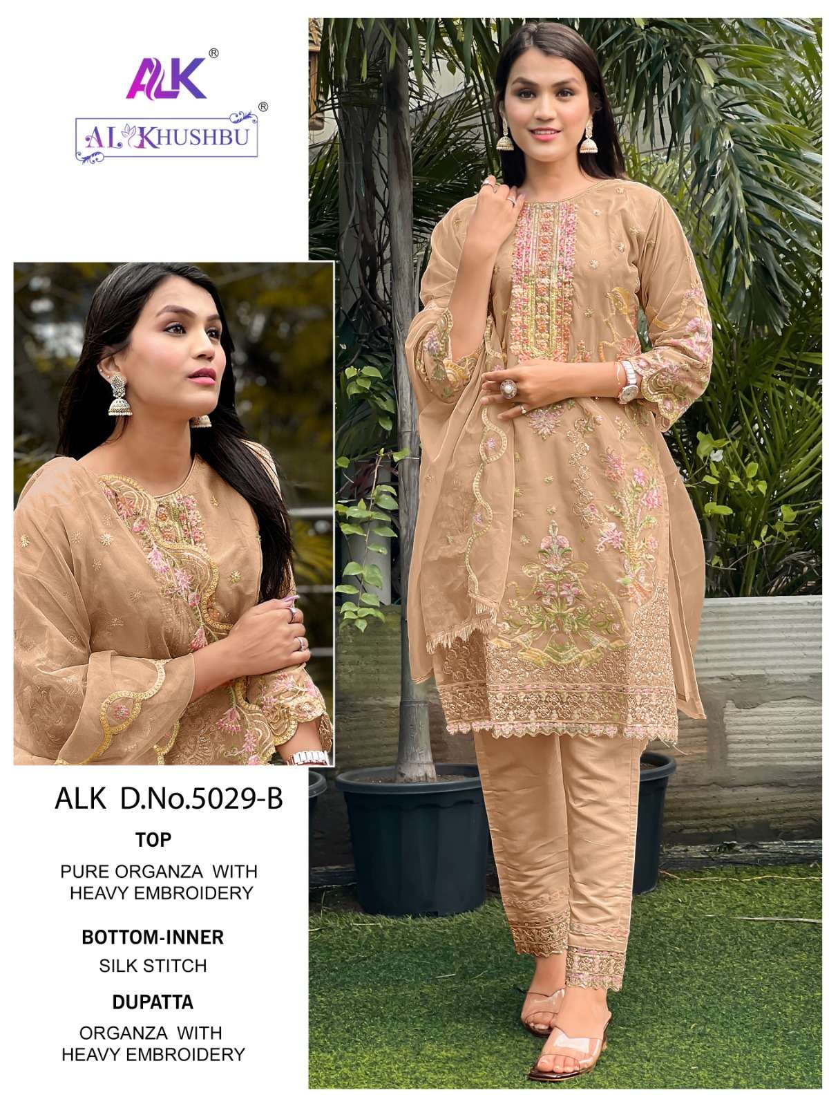 Alk Khushbu 5029 A And B Organza Salwar Kameez Wholesale catalog