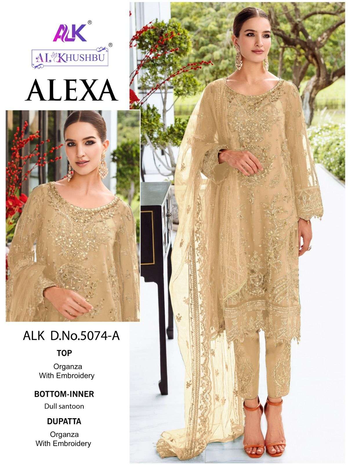 Alk Khushbu Alexa Vol 1 Organza Salwar Kameez Wholesale catalog