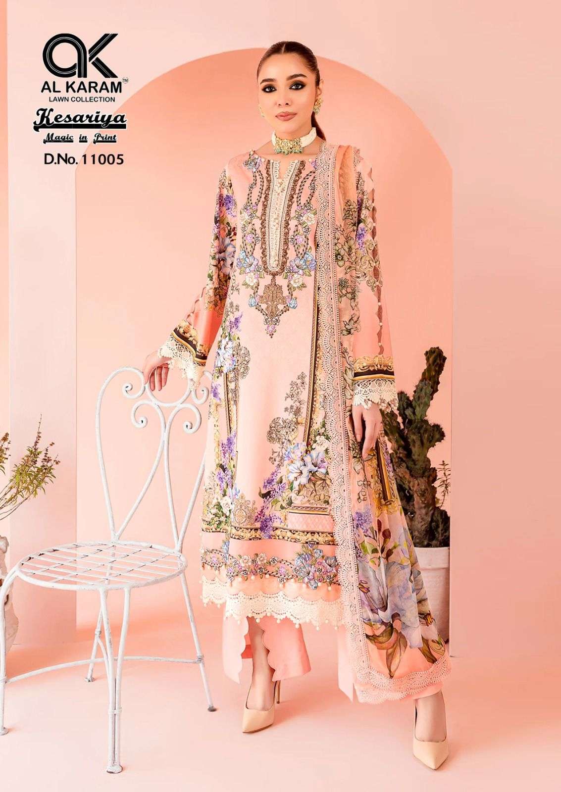Alkaram Kesariya Vol-11- Heavy Lawn Cotton Dress Material Wholesale Catalog