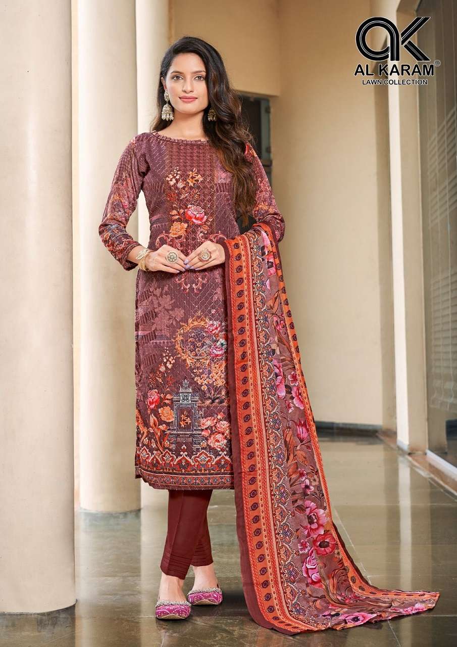 Alkaram Vol-5 Chikankari Embrodiery Cotton Dress Material Wholesale Catalog