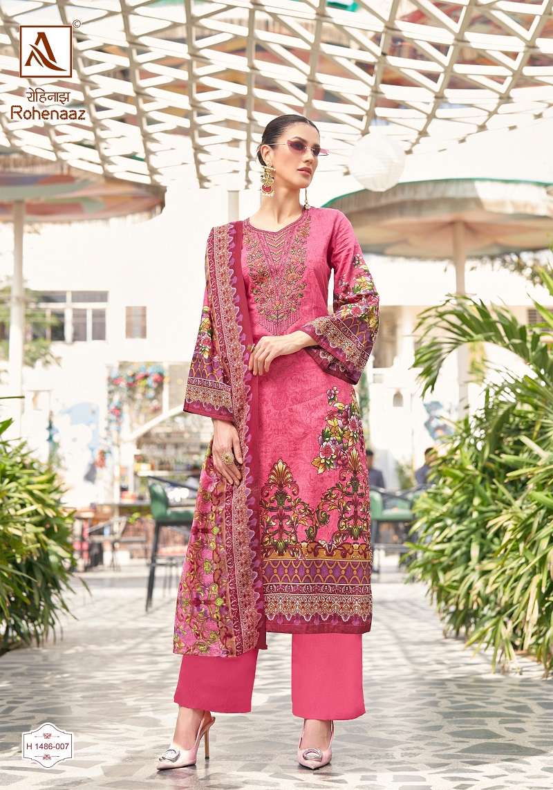 Alok Rohenaaz Cambric Cotton Designer Dress Material Wholesale catalog