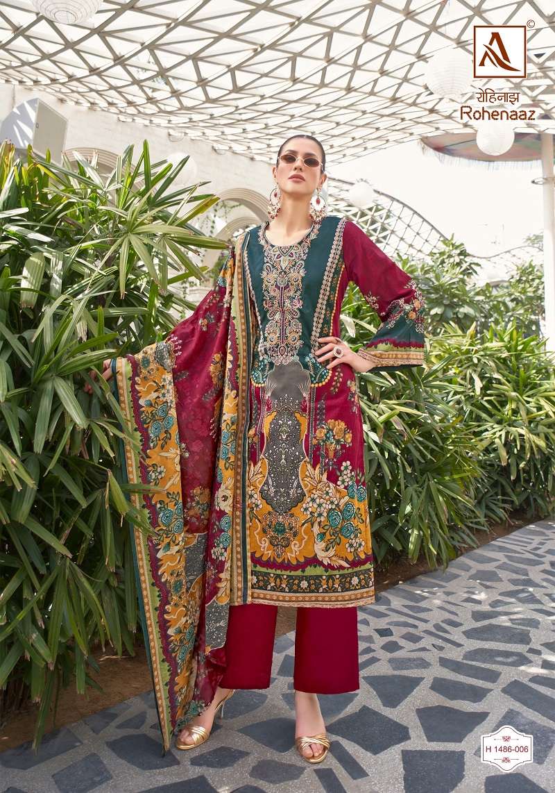 Alok Rohenaaz Cambric Cotton Designer Dress Material Wholesale catalog