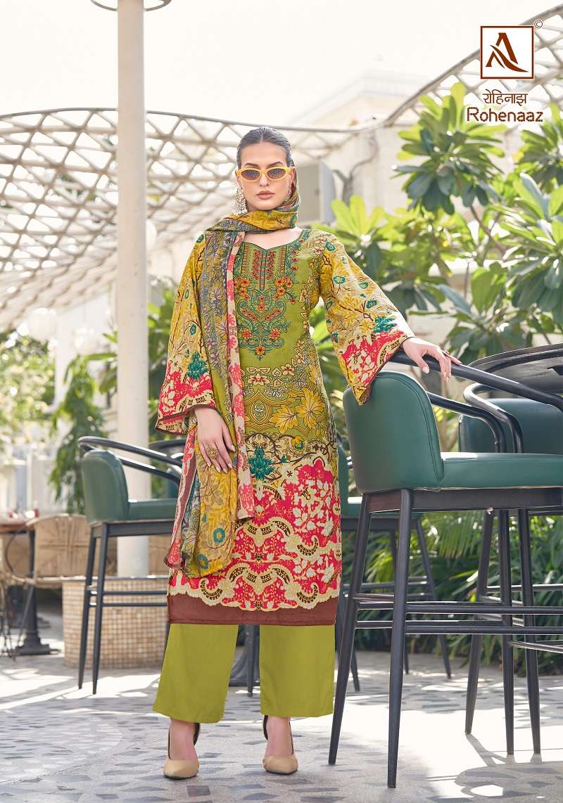 Alok Rohenaaz Cambric Cotton Designer Dress Material Wholesale catalog