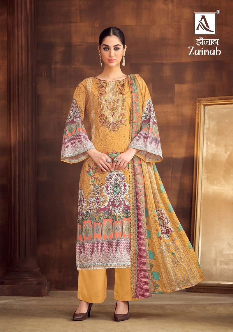 Alok Zainab Cambric Cotton Dress Material Wholesale catalog